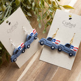 Red White & Truck Earrings