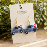 Red White & Truck Earrings