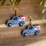 Red White & Truck Earrings