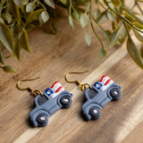 Red White & Truck Earrings