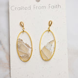 Stone Quartz Oval Dangles