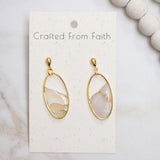 Stone Quartz Oval Dangles