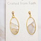 Stone Quartz Oval Dangles