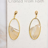 Stone Quartz Oval Dangles