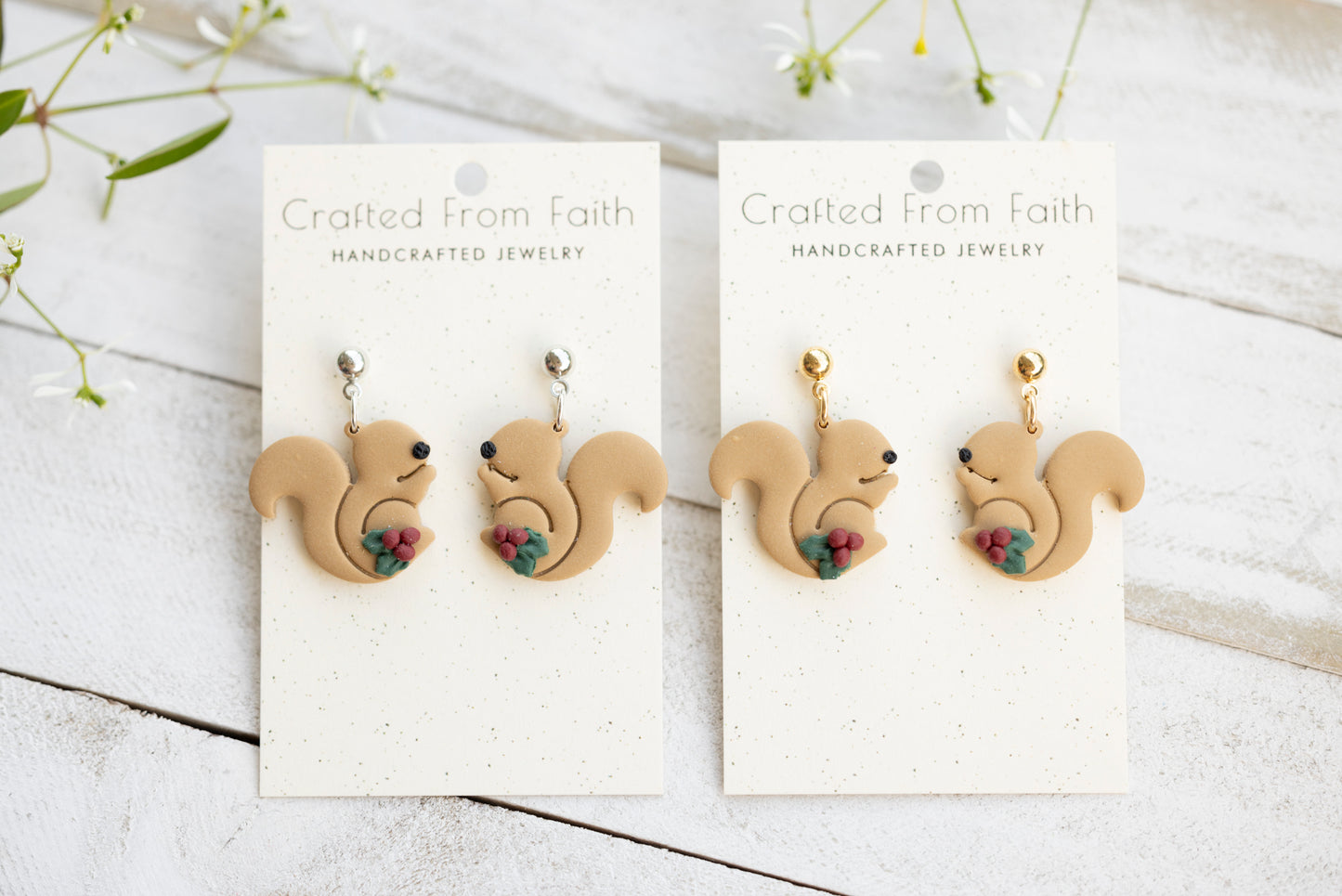 Holly Squirrel Dangles & Studs