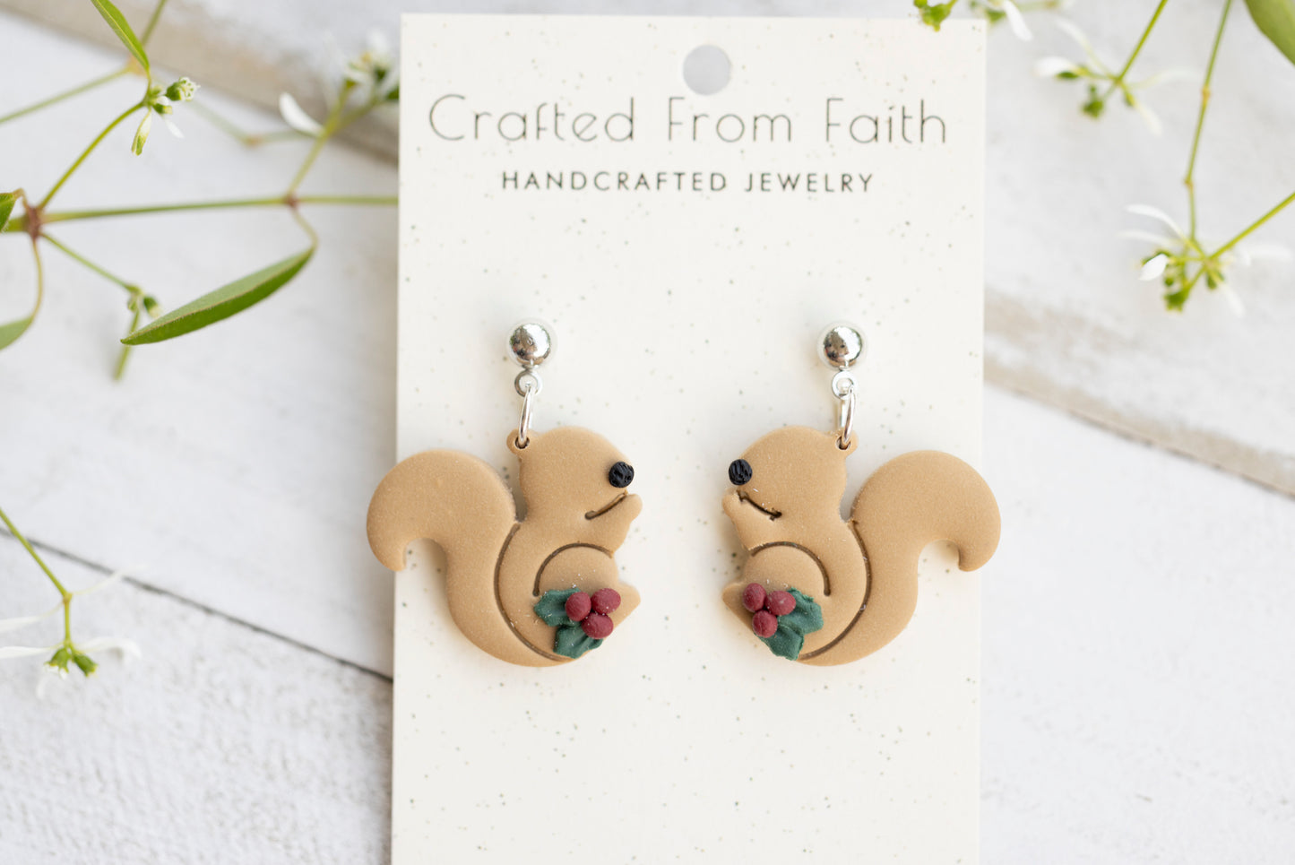 Holly Squirrel Dangles & Studs