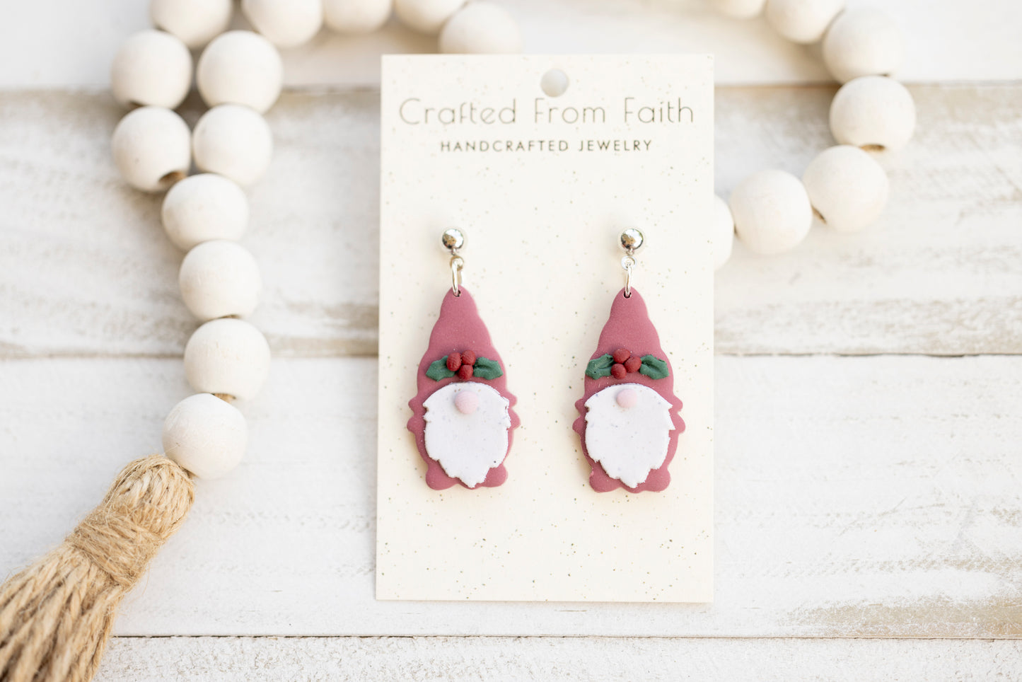 Holly Gnome Earrings