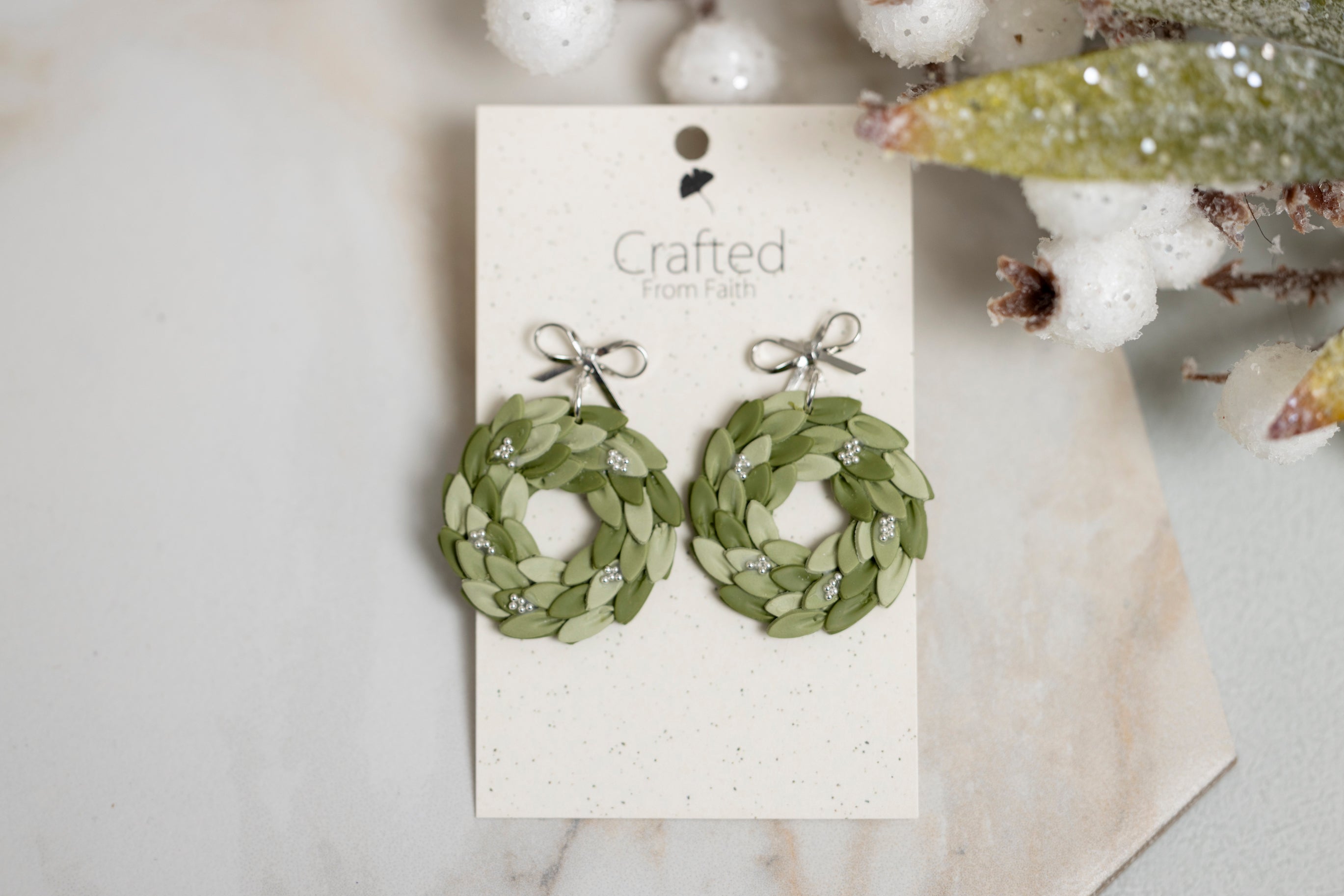 Gold & Silver Wreath Dangles