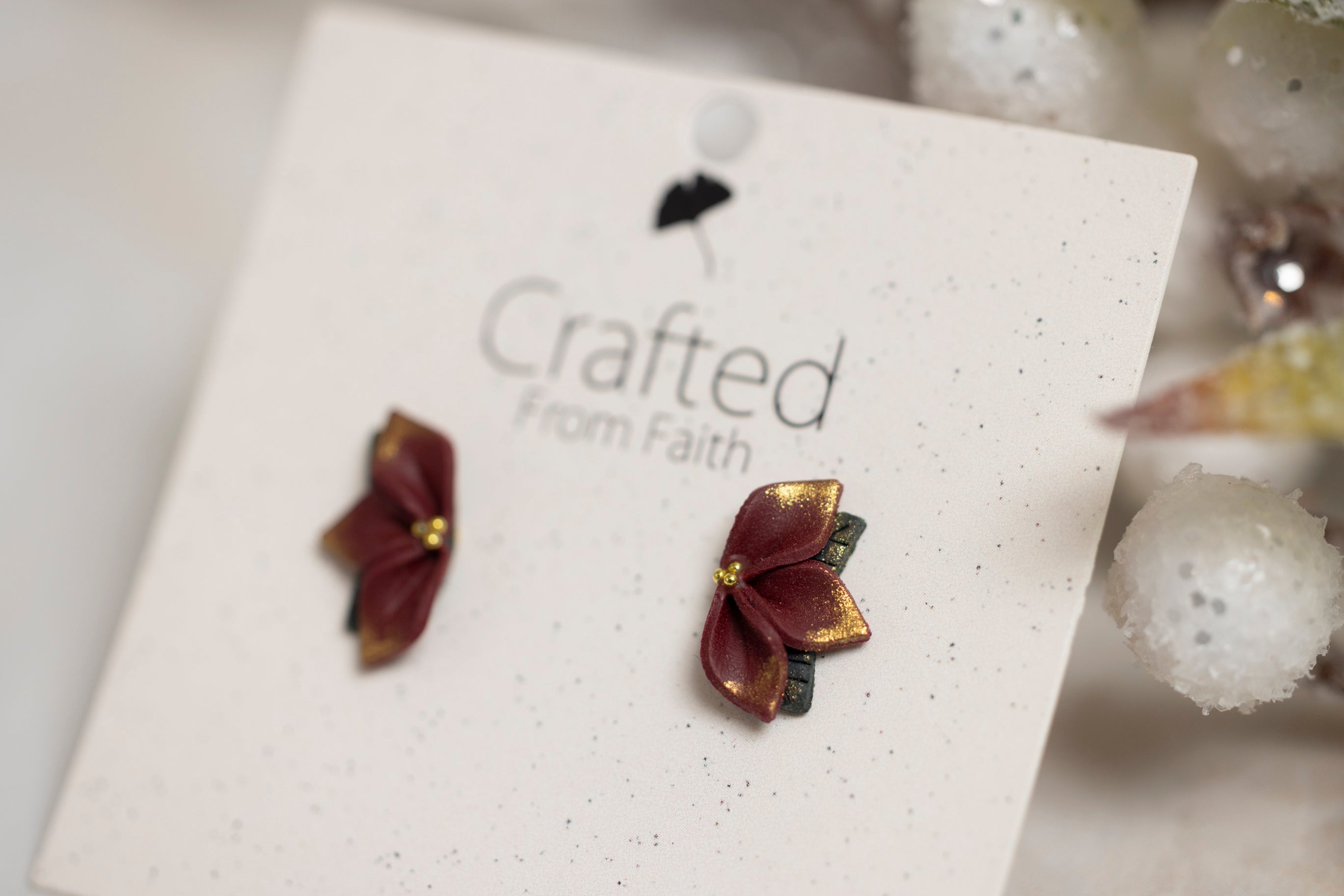 Poinsettia Dangles & Studs