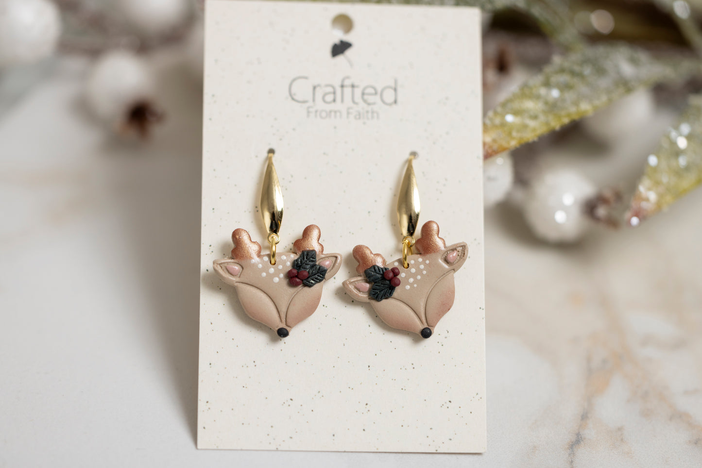 Holly Deer Dangles