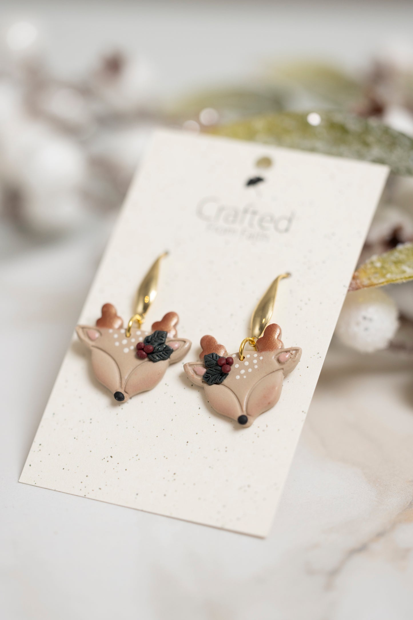 Holly Deer Dangles