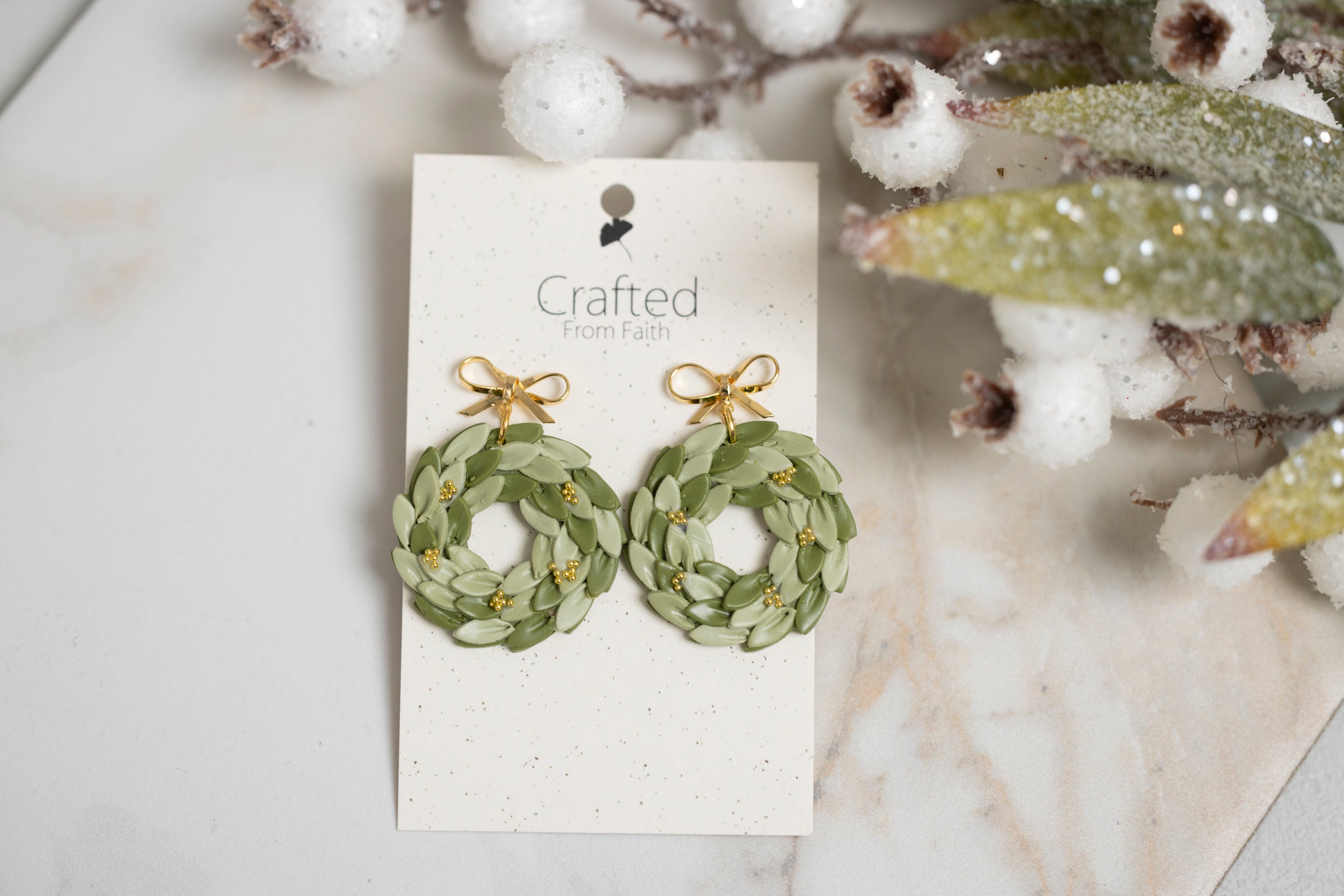 Gold & Silver Wreath Dangles