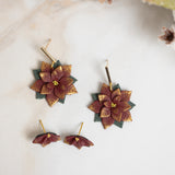 Poinsettia Dangles & Studs