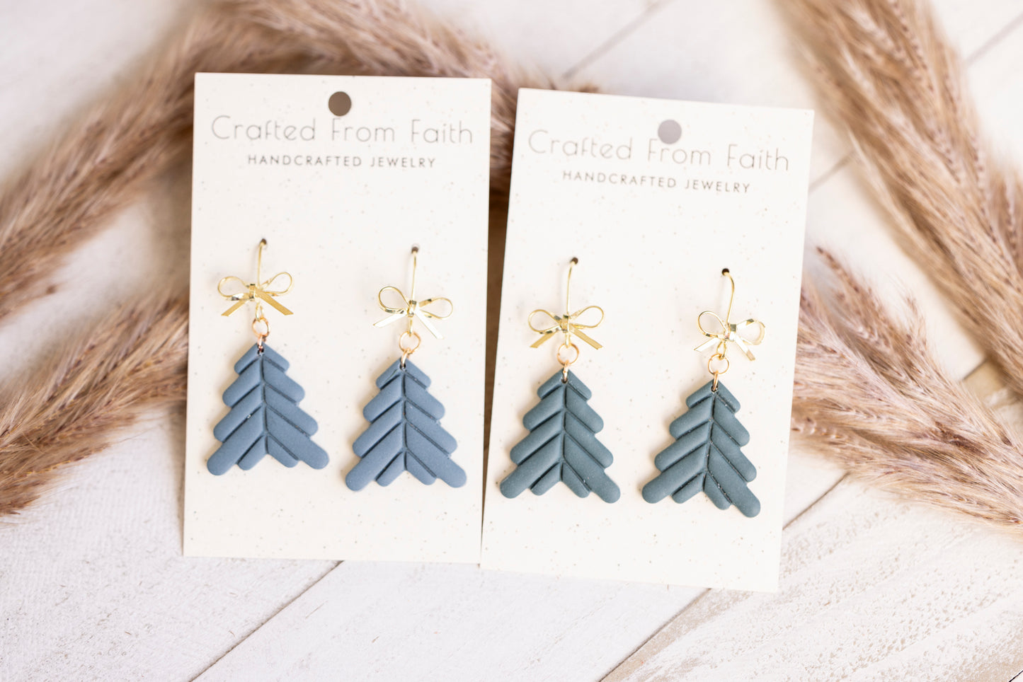 Geometric Winter Tree Earrings