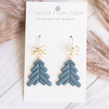 Geometric Winter Tree Earrings