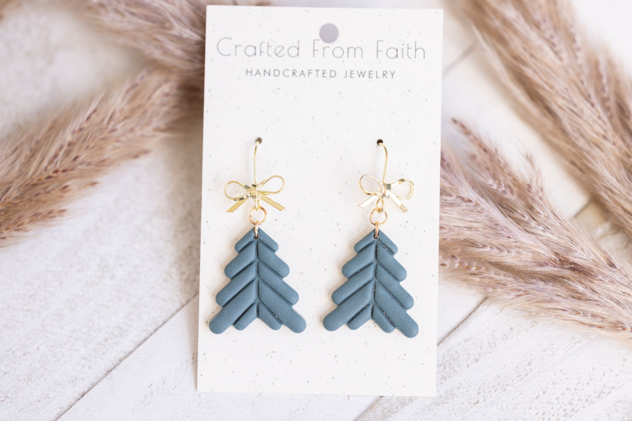 Geometric Winter Tree Earrings