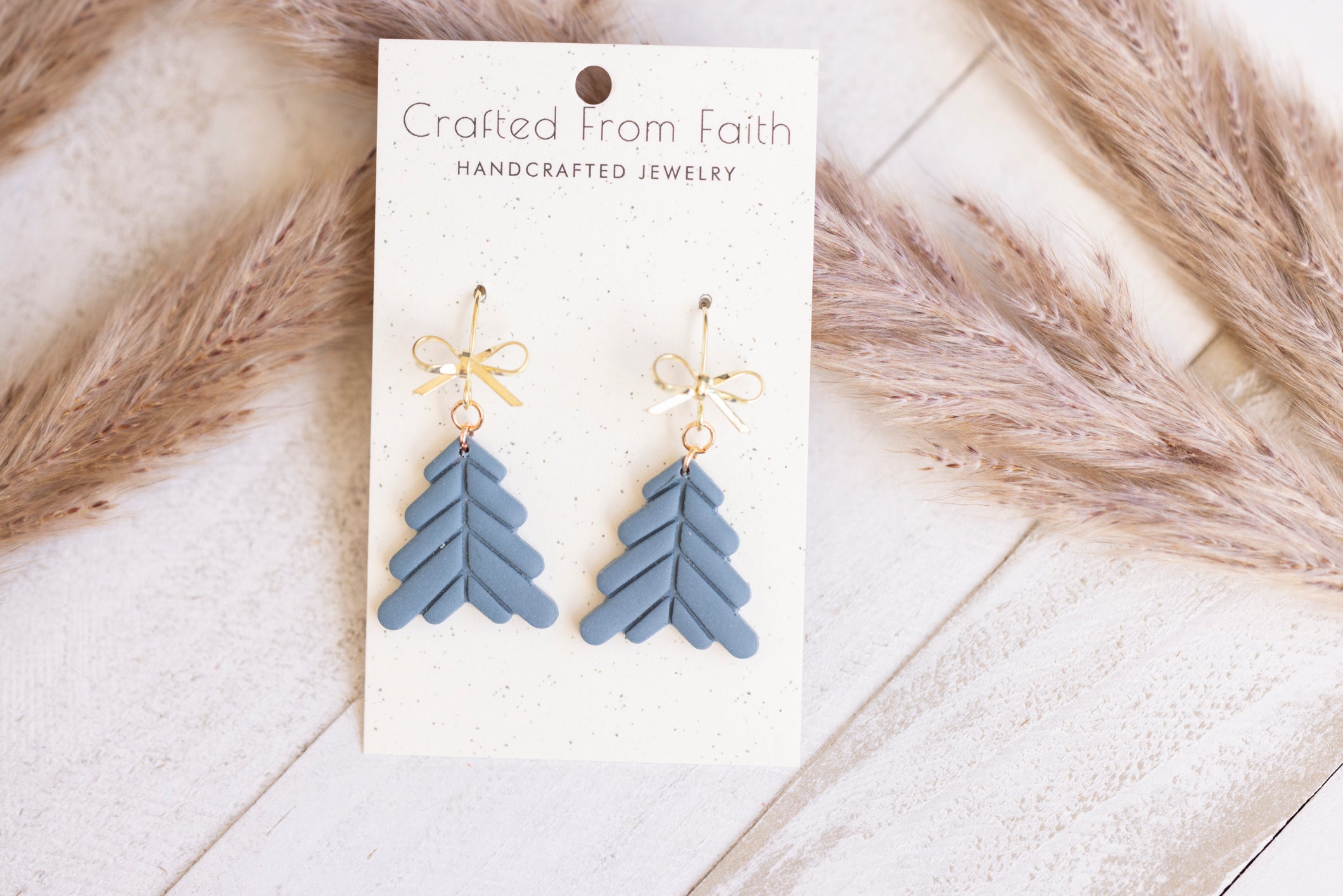 Geometric Winter Tree Earrings