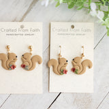 Floral Squirrel Dangles & Studs