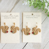 Floral Squirrel Dangles & Studs