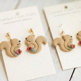 Floral Squirrel Dangles & Studs