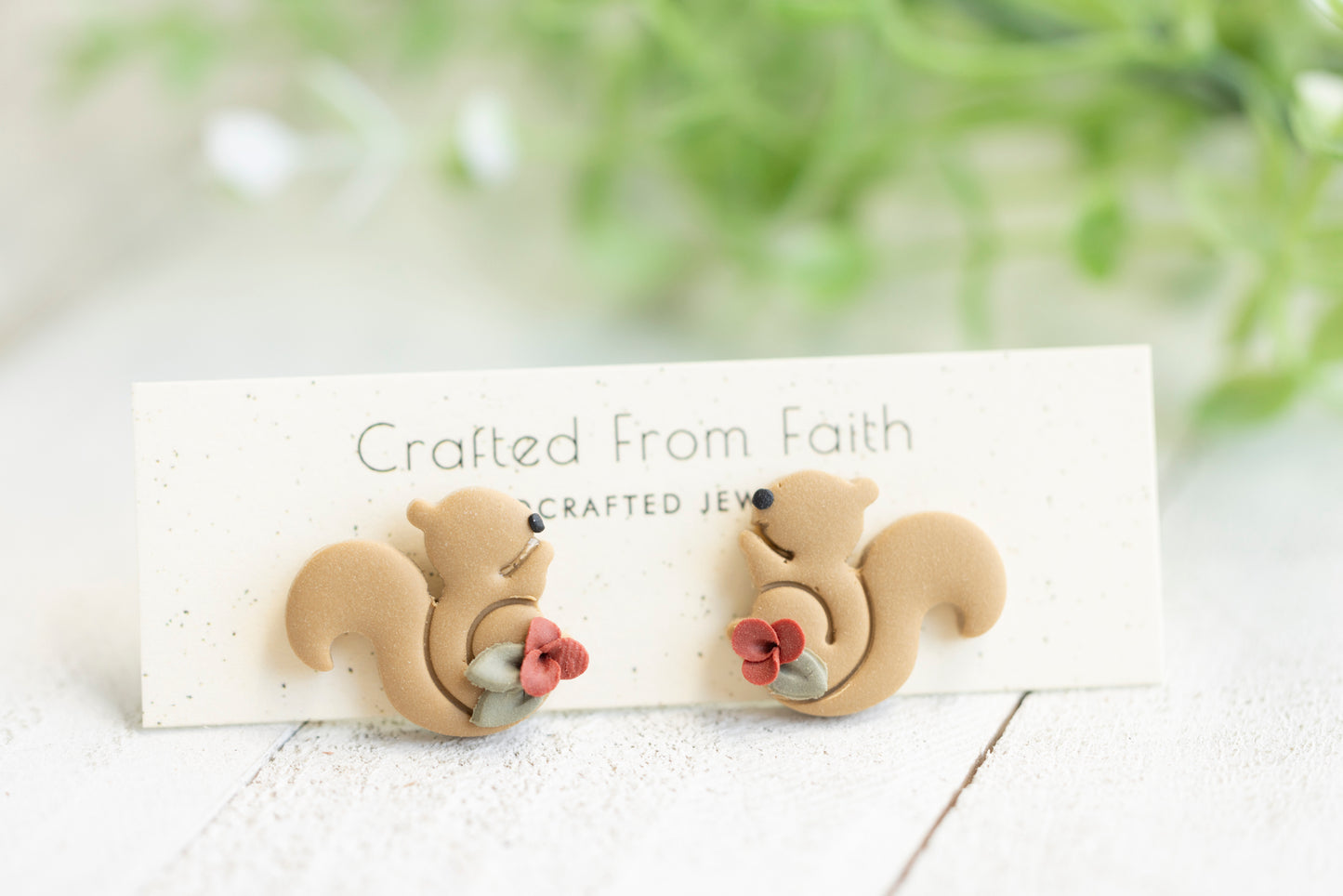 Floral Squirrel Dangles & Studs