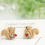 Floral Squirrel Dangles & Studs