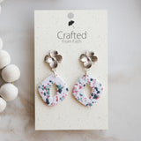 Terrazzo Diamond Dangles Silver