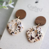 Neutral Terrazzo Diamond Dangles