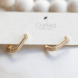 CZ Studded Rectangle Hoops