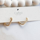 CZ Studded Rectangle Hoops