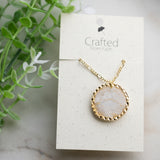 Gold Rimmed Quartz Necklace