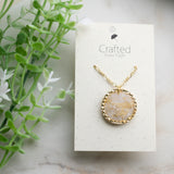 Gold Rimmed Quartz Necklace