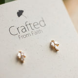 CZ Leaf Stud