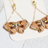 Folk Art Moth Earrings