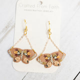 Folk Art Moth Earrings