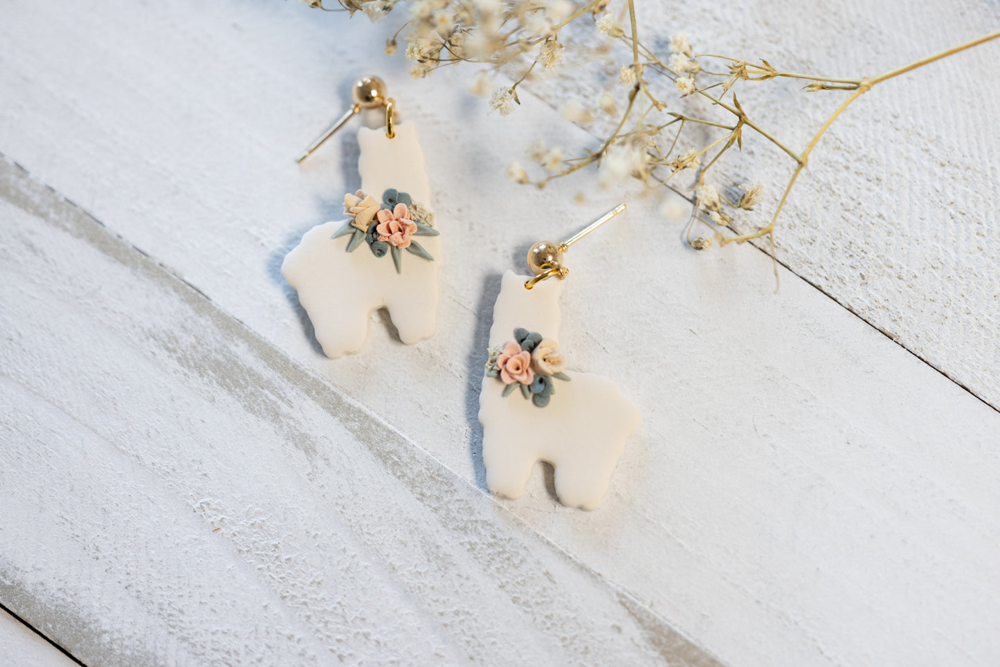 Floral Llama Earrings