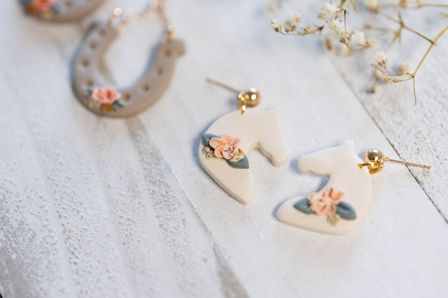 Floral Horse Head Earrings